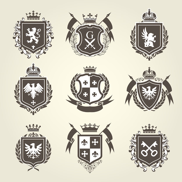Королевские гербы и герб - геральдические гербы рыцарей