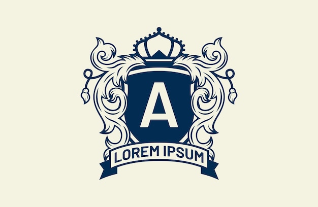 royal brand luxury crest logo design template