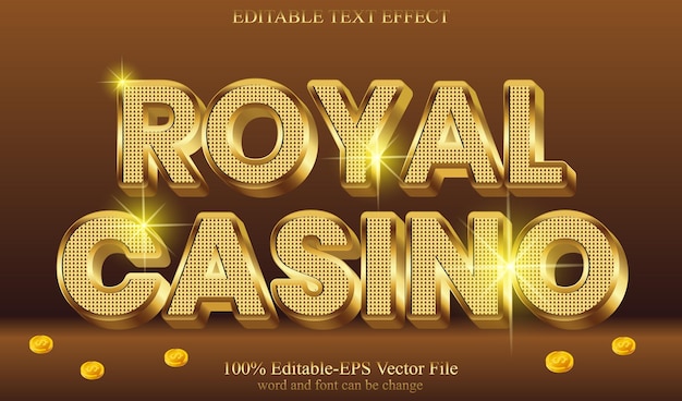 Royal casino golden style editable text effect