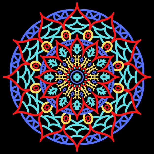 Design moderno della mandala di royal colorfull