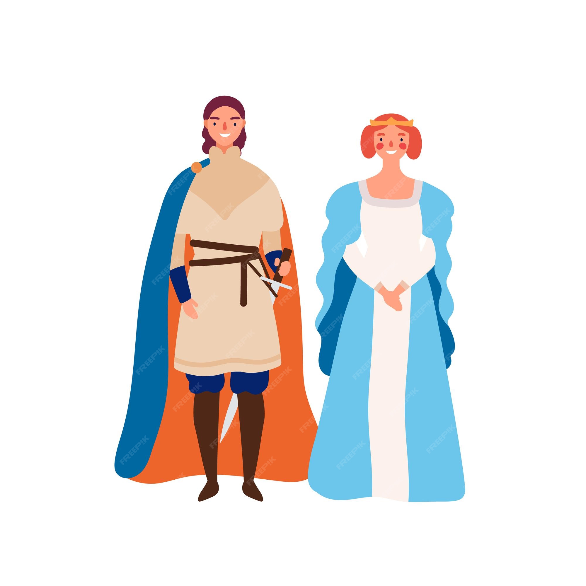 Premium Vector  Cute king and queen characters