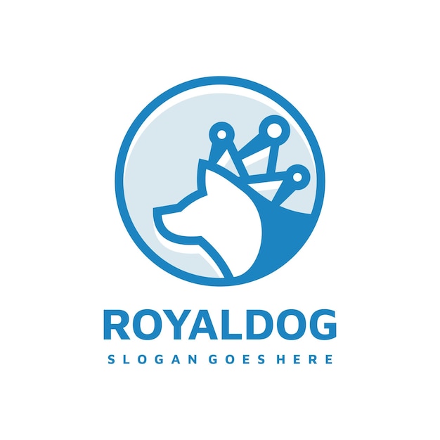 Royal crown dog logo template