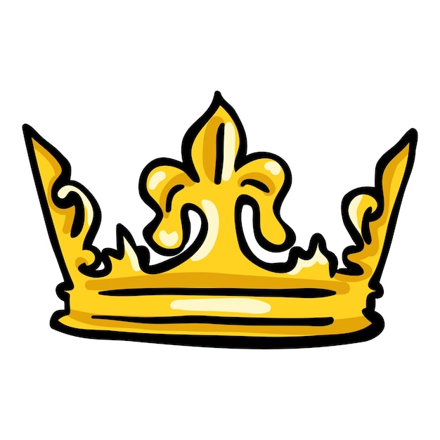 Vector royal crown hand drawn doodle icon