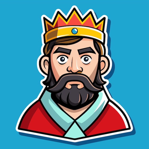 Royal crown king monarchy kingdom hand drawn cartoon character sticker icon concept isolated