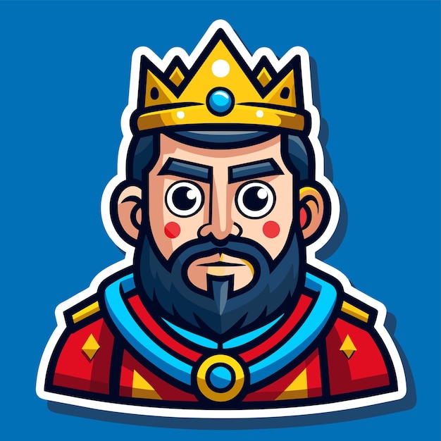 Royal crown king monarchy kingdom hand drawn cartoon character sticker icon concept isolated