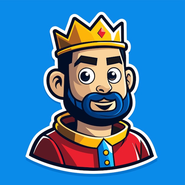 Royal crown king monarchy kingdom hand drawn cartoon character sticker icon concept isolated