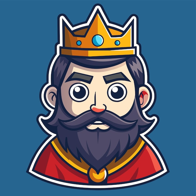 Royal crown king monarchy kingdom hand drawn cartoon character sticker icon concept isolated