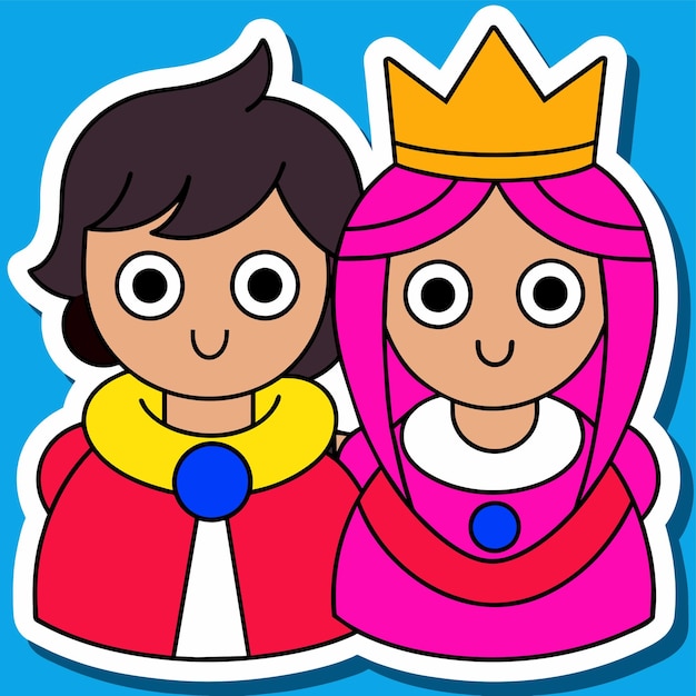 Vector royal crown king monarchy kingdom hand drawn cartoon character sticker icon concept isolated