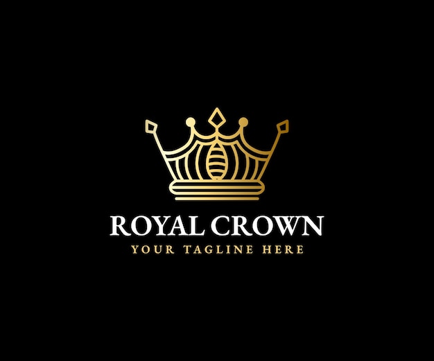 Royal crown king  queen logo template majestic coronet and luxury tiara silhouette for VIP brands