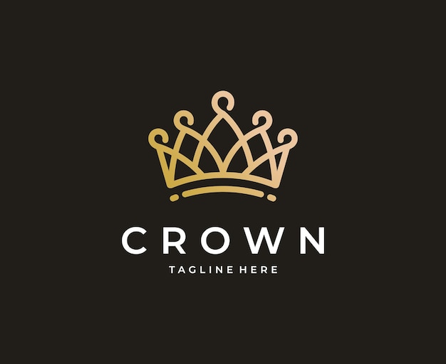 Векторный шаблон логотипа Royal Crown King Queen