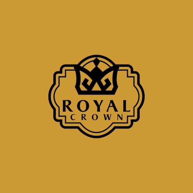 Corona reale logo design vettoriale