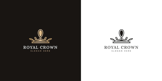 Vector royal crown modern logo design