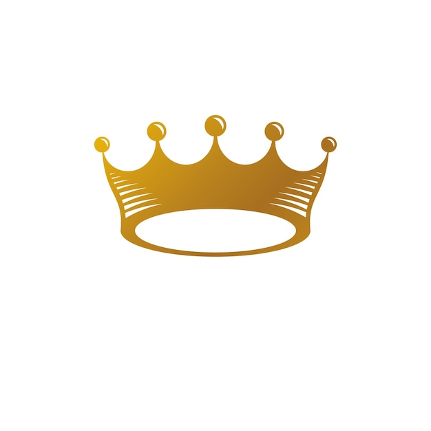 Royal Crown vector illustration. Heraldic decorative logo. Ornate logotype isolated on white background.