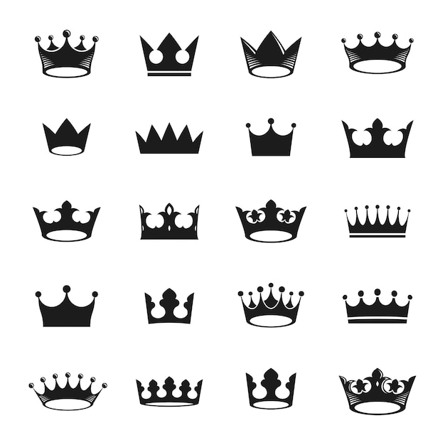 Premium Vector | Royal crowns ancient emblems elements set. heraldic ...