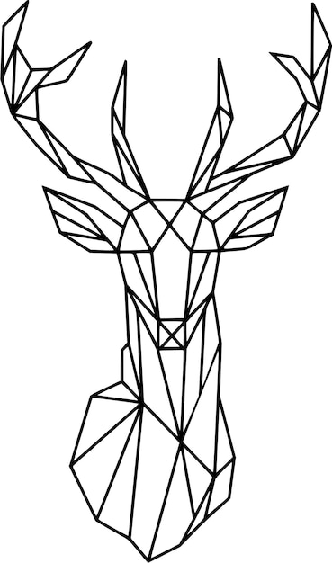 Vector royal deer voorzijde lange nek lineaire geometrische lijn kunst vector