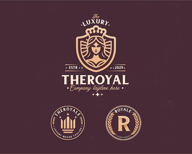 royal elegant luxury queen goddess logo for business