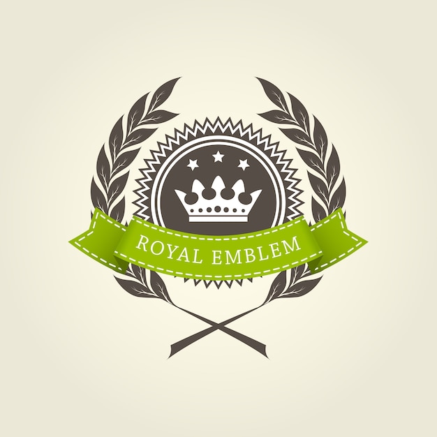 Royal emblem template with laurel wreath