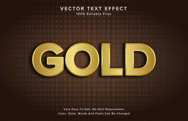 Royal gold 3D-teksteffect bewerkbare stijl