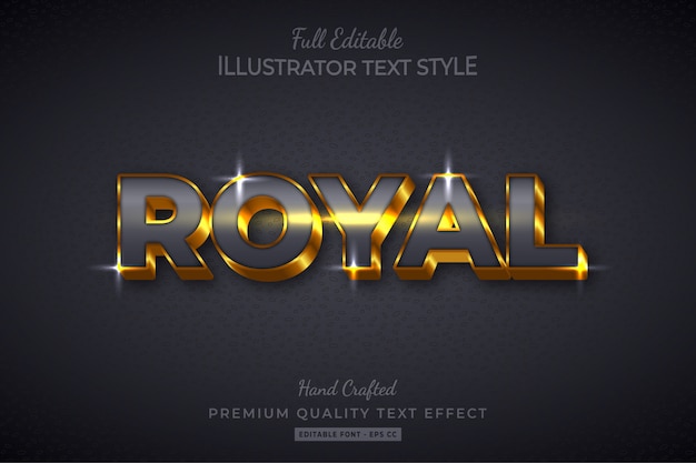 Royal gold editable 3d text style effect premium
