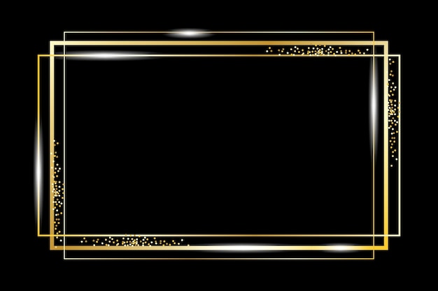 royal gold frames black background invitation card banner light effect golden light vector illustration stock image
