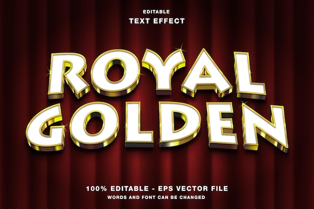 Effetto di testo redattibile 3d royal golden