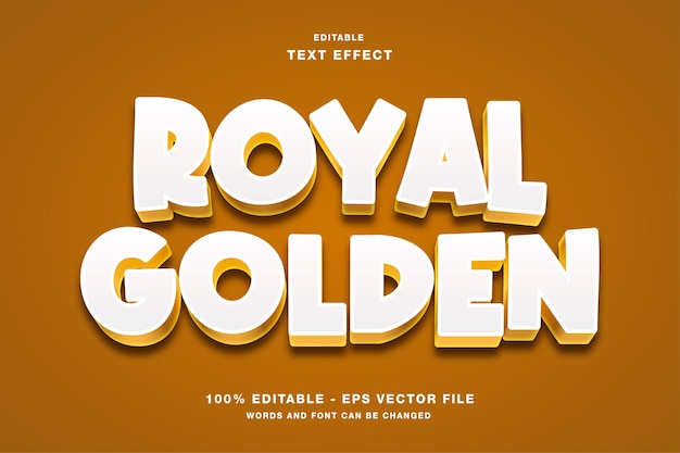 Effetto di testo modificabile royal golden cartoon 3d