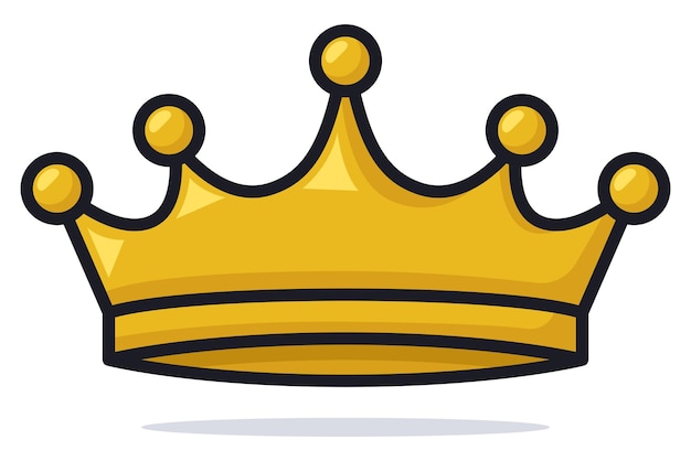 Вектор Королевская золотая корона в мультяшном стиле