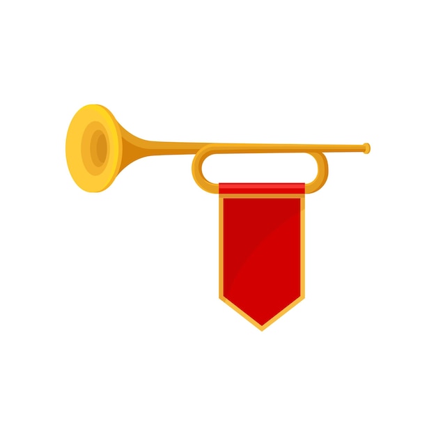 Premium Vector | Royal golden horn heraldic symbol monarchy attribute ...