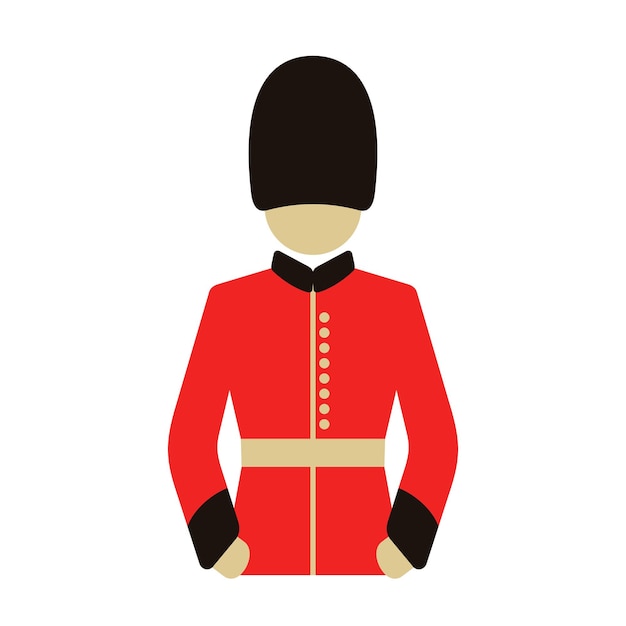 Vector royal guard flat style vector icon. london symbol illustration.