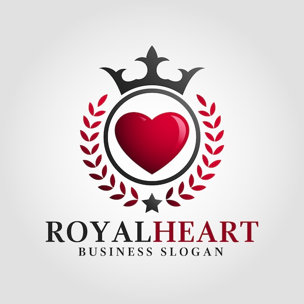 Royal heart Logo template