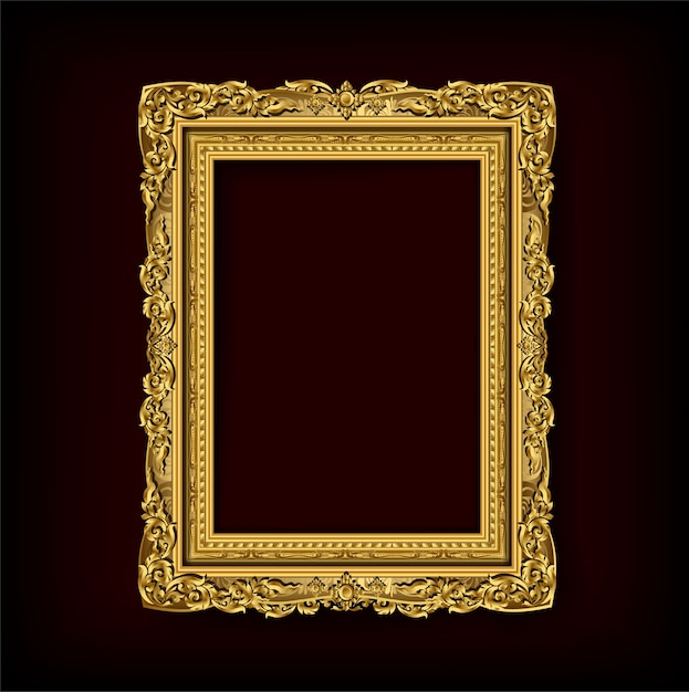 Royal invitation golden photo frame with corner