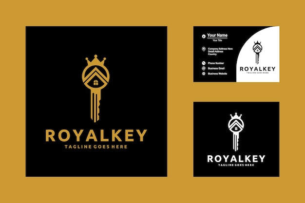 Логотип векторной иконки Royal Key для отелей, агентств недвижимости, VIP-домов, строящих архитектурные