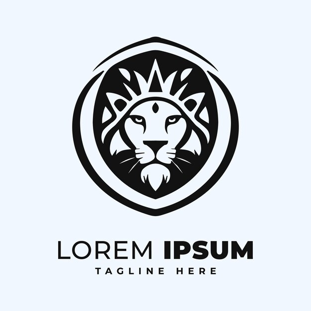 Royal king lion crown logo vector Premium luxury brand identity lion animal logo illustration