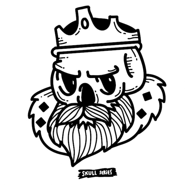 Vector royal king skull