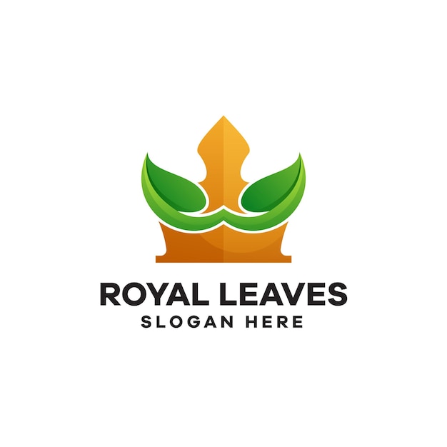 Royal leaves gradient logo design