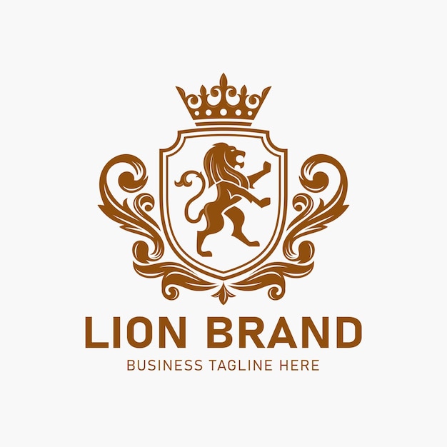 royal lion king logo design inspiration vector template
