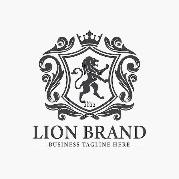 royal lion king logo design inspiration vector template