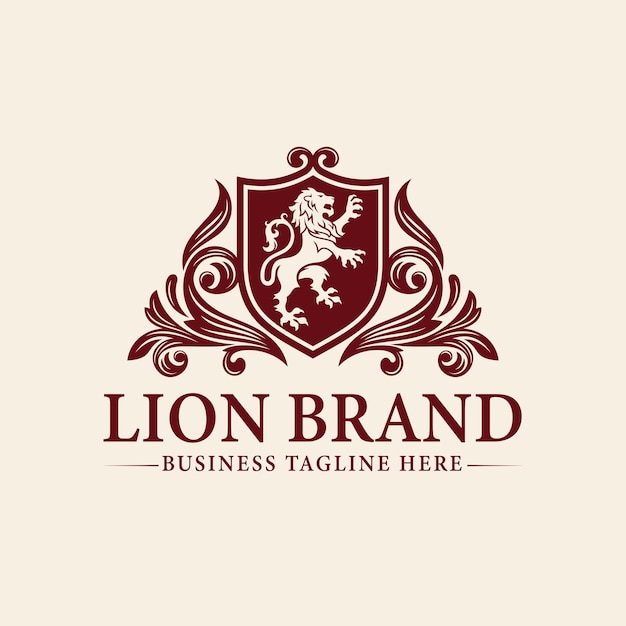 royal lion king logo design inspiration vector template