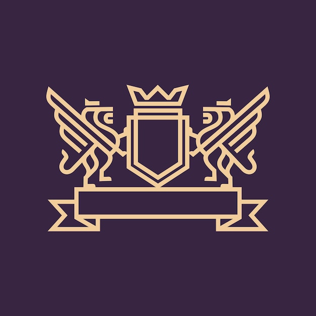 Vector royal lion logo template