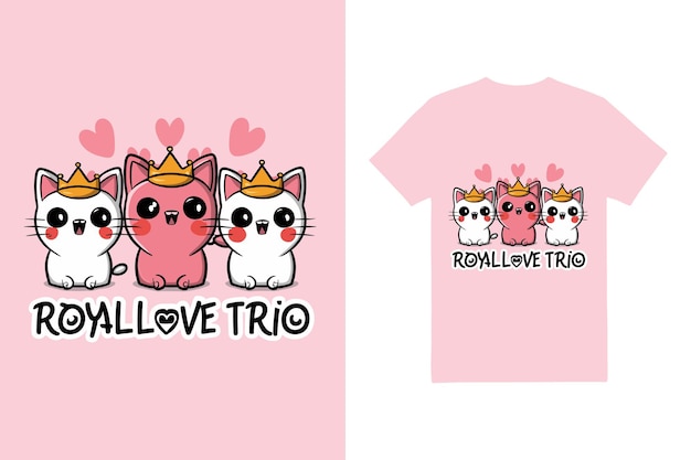 Royal love trio een trio van kittens die kronen dragen