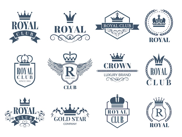 Royal and luxury badges set