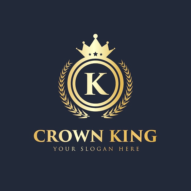 Royal and luxury Creative king crown concept logo design template set 