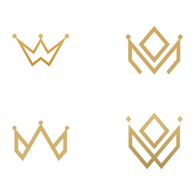Королевская роскошная корона абстрактный дизайн шаблона логотипаКорона с монограммой с элегантными и минималистскими линиями, изолированными на заднем плане
