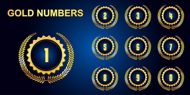 Vector royal and luxury golden numbers