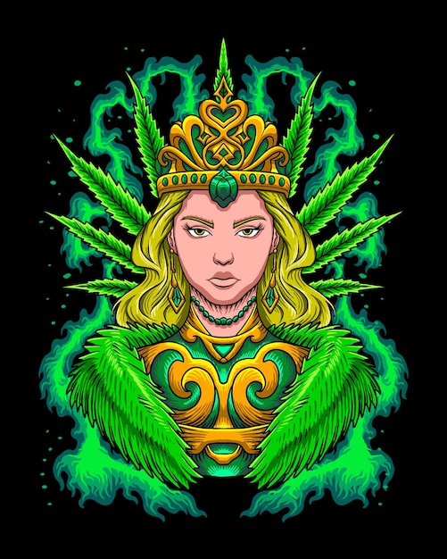 Royal marijuana queen illustration