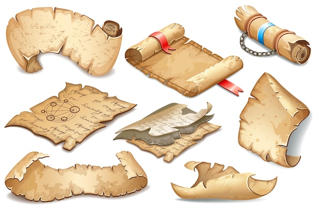 Royal old parchment paper for message icon for computer games