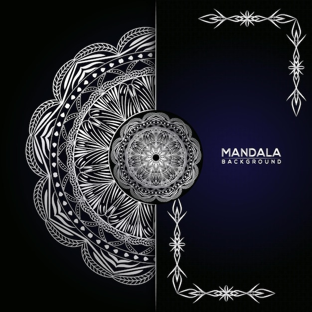 Royal ornamental silver color mandala background