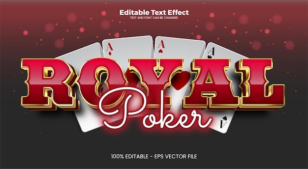 현대 트렌드 스타일의 Royal Poker 편집 가능한 텍스트 효과