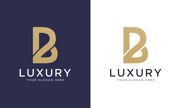 Royal premium letter b logo design vector template in gold color Beautiful logotype design for luxury company branding