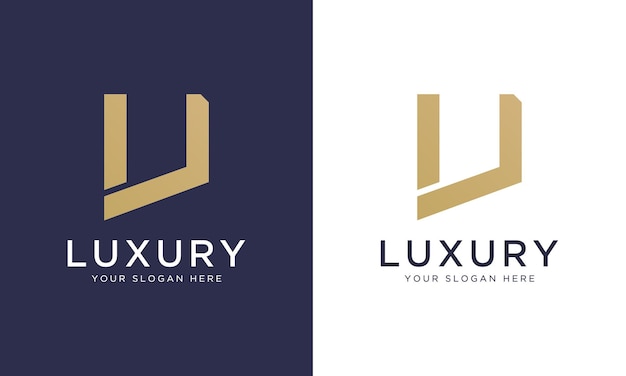 Vector royal premium letter u logo design vector template in gold colour mooi logotype ontwerp voor luxe bedrijfsbranding